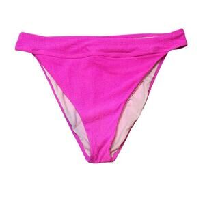 VYB Hot Pink Textured High Waist Bikini Bottoms XL NWT Swimwear Ribbed